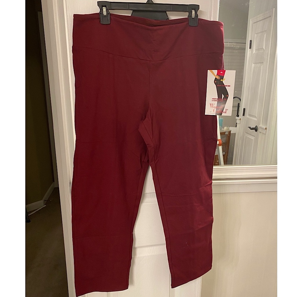 Burgundy stretch pants. NWT! Size XL